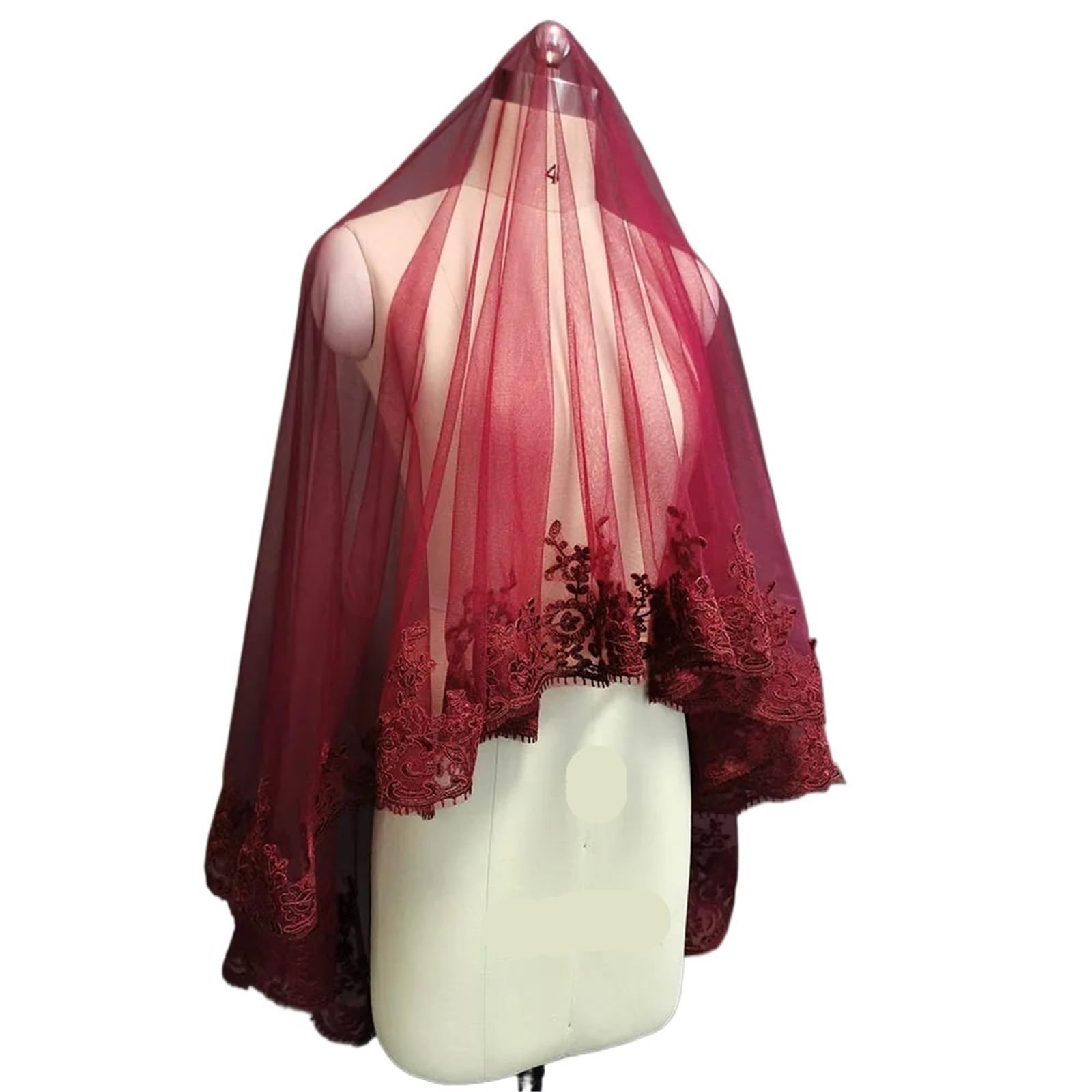 Brautschleier Dunkler Hochzeitsschleier mit Gürtel, einlagig, kurzer Brautschleier, Hochzeitsaccessoires(No blet)