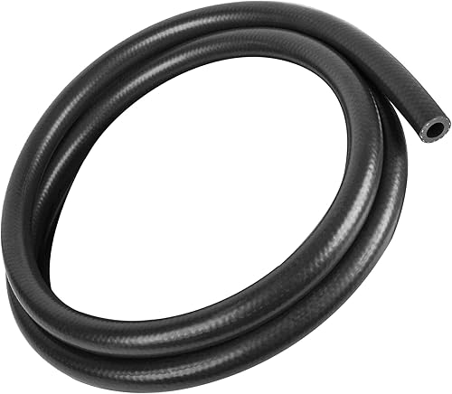 Manguera de línea de combustible de 5 pies, diámetro interior de 516 pulgadas, manguera de goma trenzada de goma NBR negra para motores de sistemas