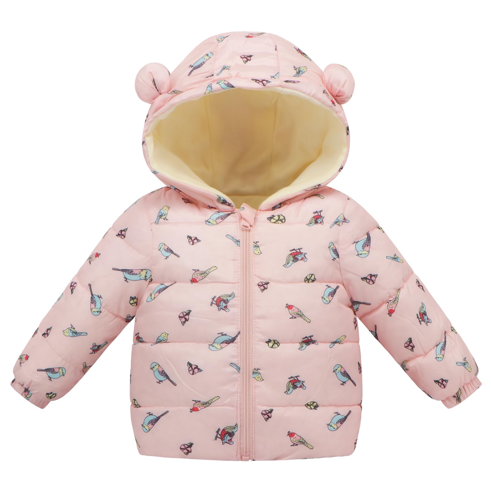 IBOBOOM Baby Winter Coat Toddler Girl Jacket Puffer Fleece Hoodie Clothes 5-6 Years Old