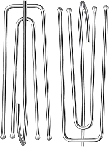 Sopito - Ganchos plisados para cortina, 60 ganchos plisados de acero inoxidable, 4 puntas, ganchos para cortinas de ventana, puerta y baño