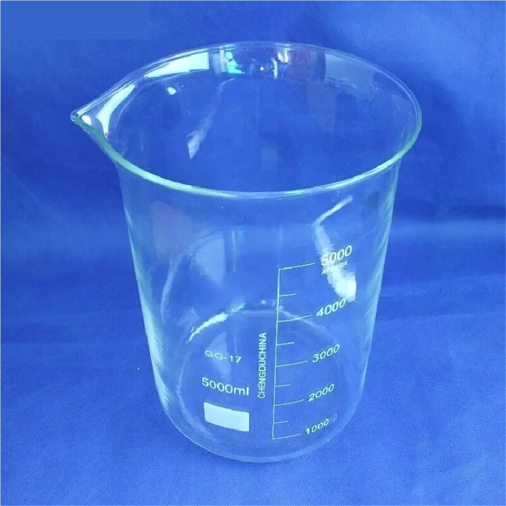 Zlewka laboratoryjna, Zlewka Szklana 5000 Ml, Niska Forma Boro 3, Z Podziałką I Miarką Do Laboratorium