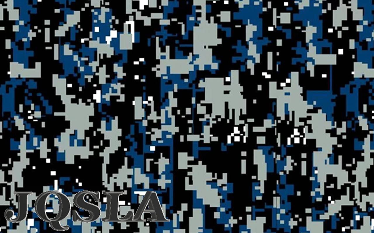 Digital Blue Camouflage Premium Vinyl Car Wrap Decal Film Sheet Air Channel Release Technology + Free Tool Kit (24