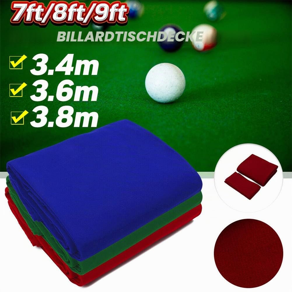 Billard-Tischtuch - gekämmte Wolle + Nylon-Tischtuch - Home Hotel 7/8/9 Fuß Matte 6 Stück Streifen Bar Billard Tuch professionell langlebig