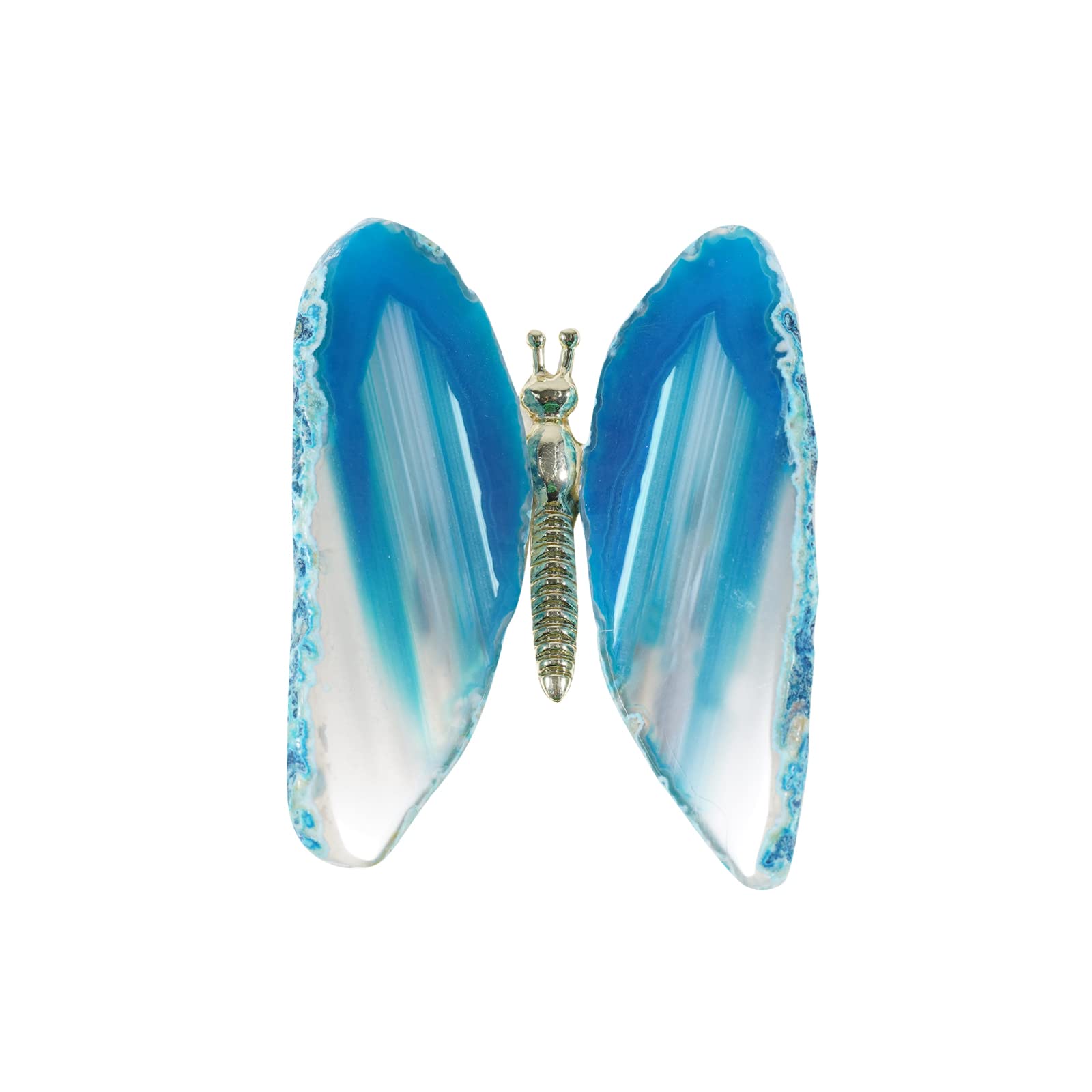soulnioi Natural Crystal Stone Butterfly-Shpaed Quartz Ornament for Home Decor Natural Agate Raw Crystal Butterfly Healing Stone for Reiki Meditation Feng Shui Decoraion (Blue)