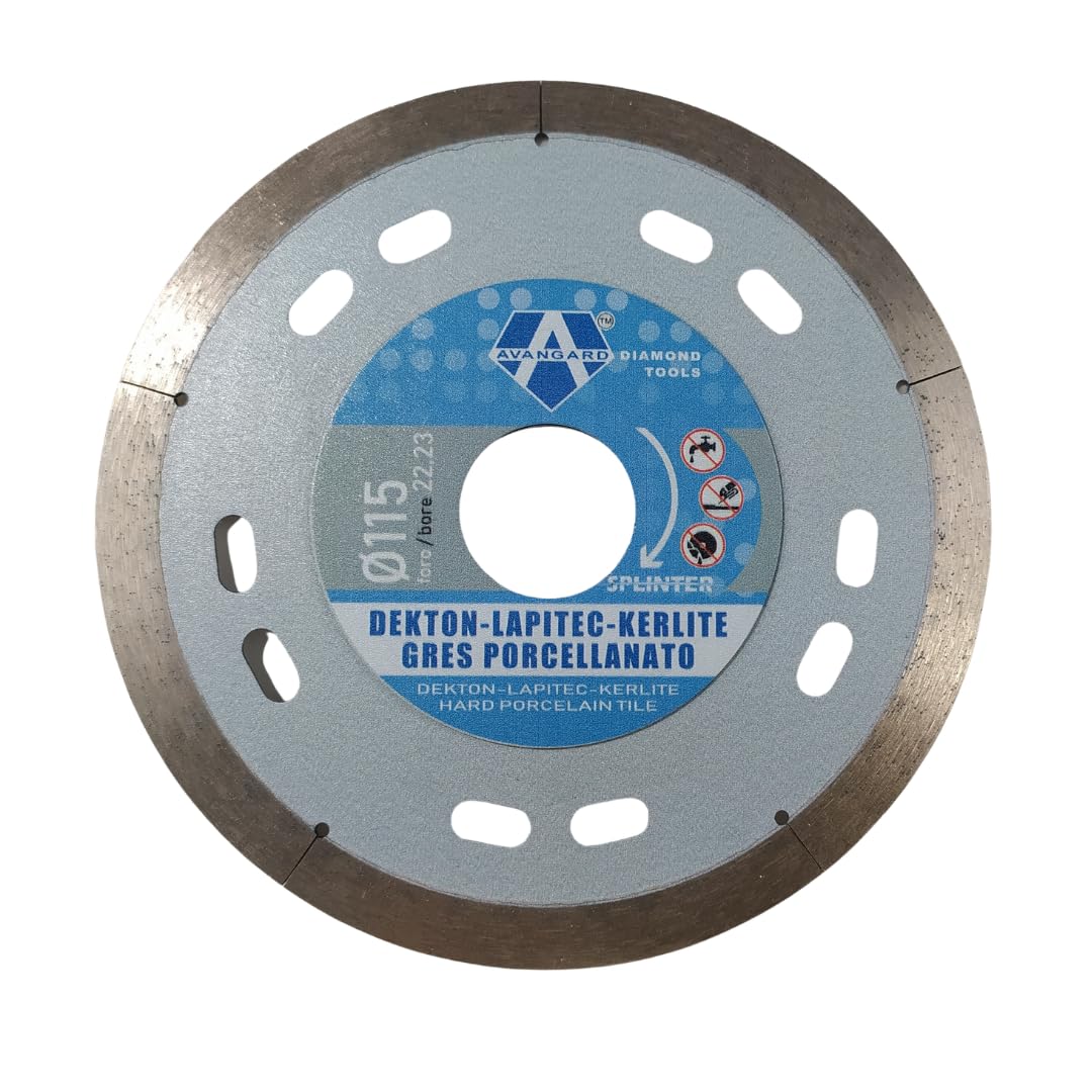 Disco diamantato professionale ultra sottile AVANGARD Splinter per Gres porcellanato duro, Dekton e Kerlite- Alta precisione Made in Italy - Corona 8 mm con intagli di raffreddamento