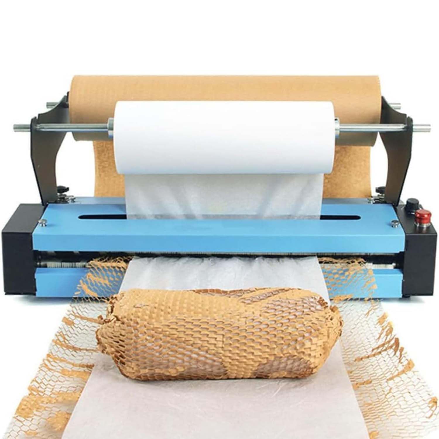 SBCGFY Honeycomb Packing Paper Roll Dispenser, 0-25M/Min Wrapping Paper Manual Machine With Pedal, Adjustable Stretch
