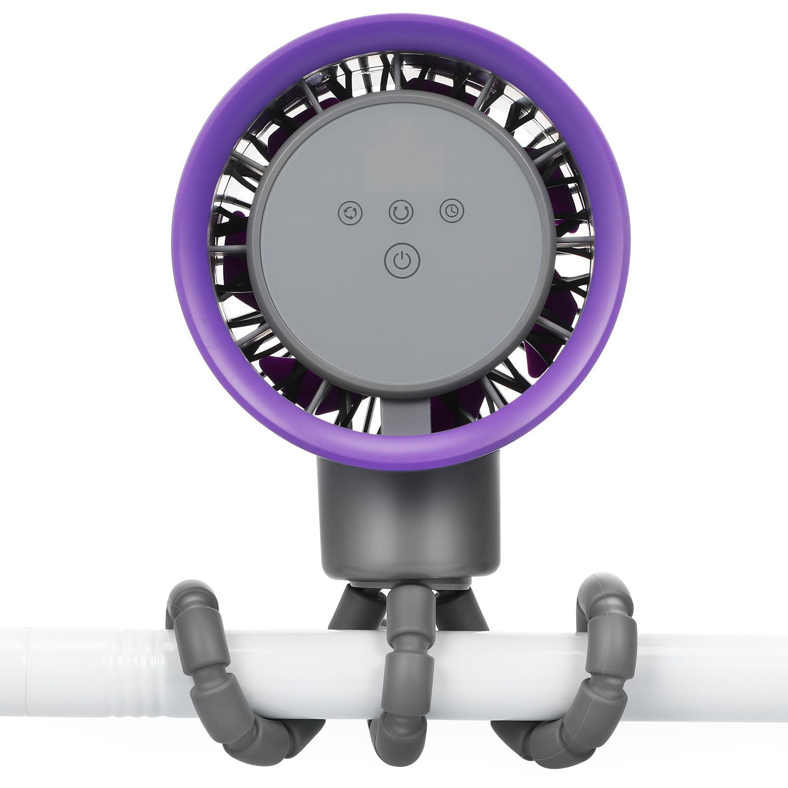 Ventilatore Portatile per Passeggino Ricaricabile in Abs con Clip Regolabile a 360° per Vacanze Estive e Uso Outdoor, per Auto e Casa