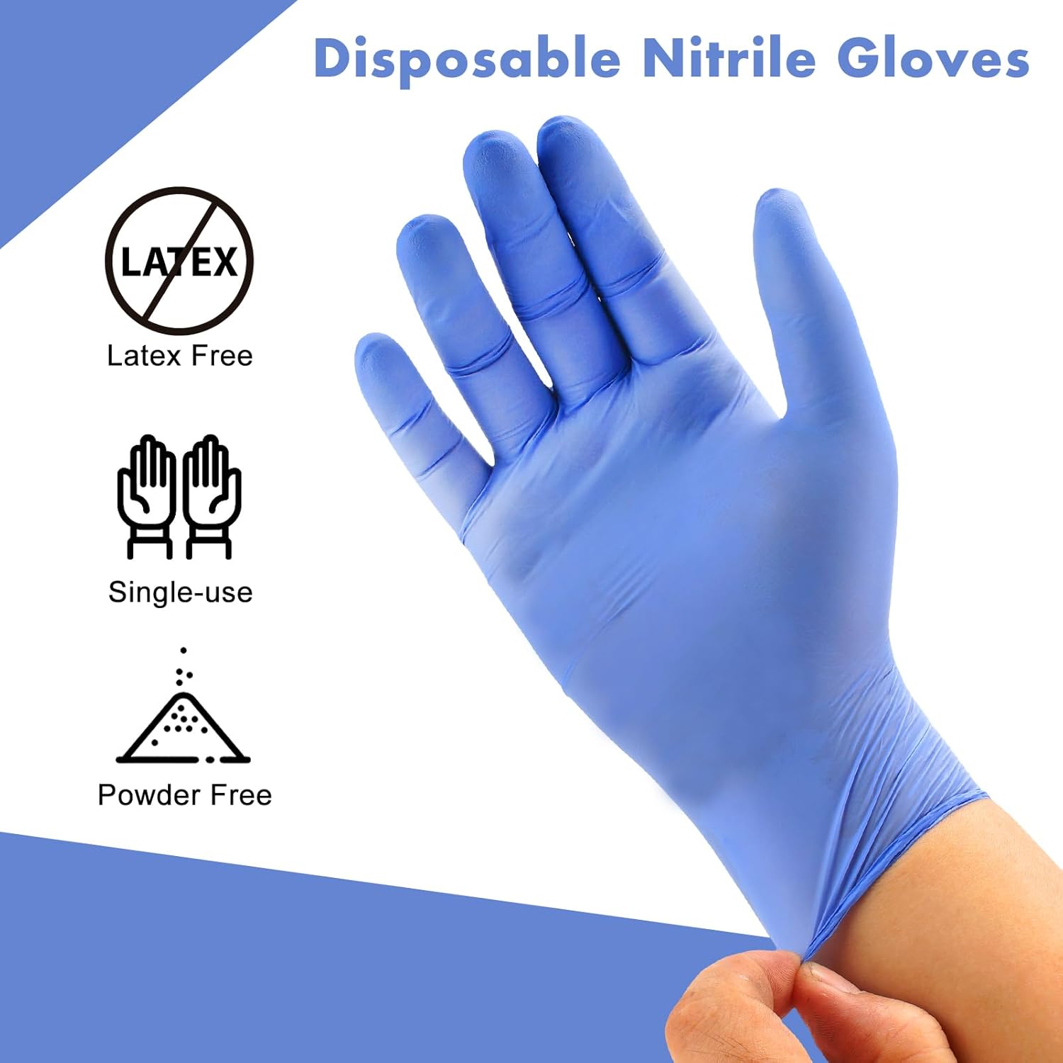 Disposable Nitrile Gloves for Kids 7-14 Years, Latex-Free, Powder-Free, Small Size - 100 PCS