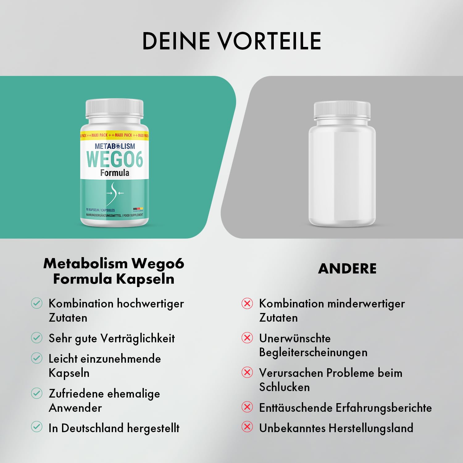 Metabo Wego6 Formula Kapseln | Mit Apfelessig | 90 Kapseln