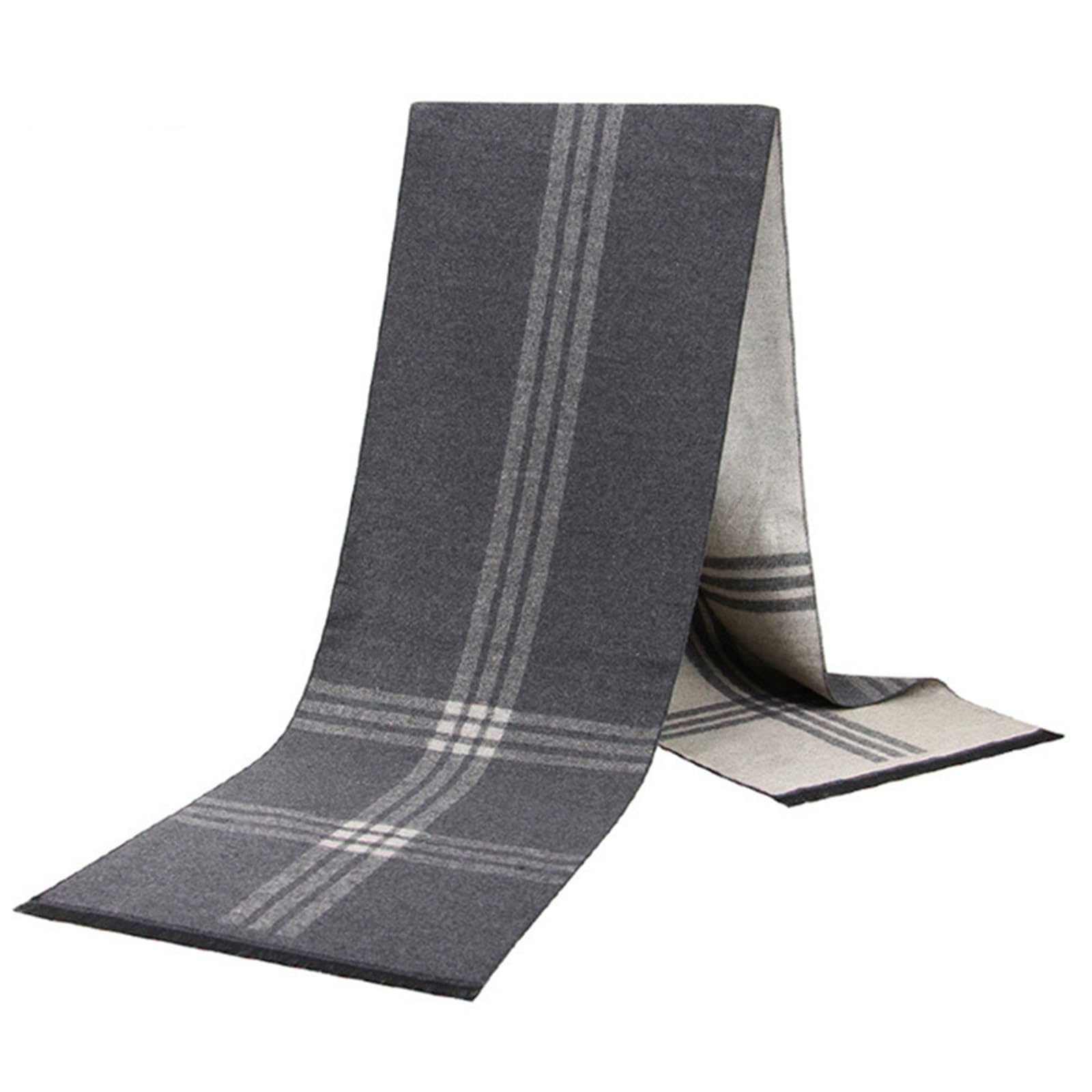 Generisch Bufanda de hombre de invierno cálida bufanda para hombre de seda informal a cuadros de negocios para hombre larga pashmina Shawls Muffler