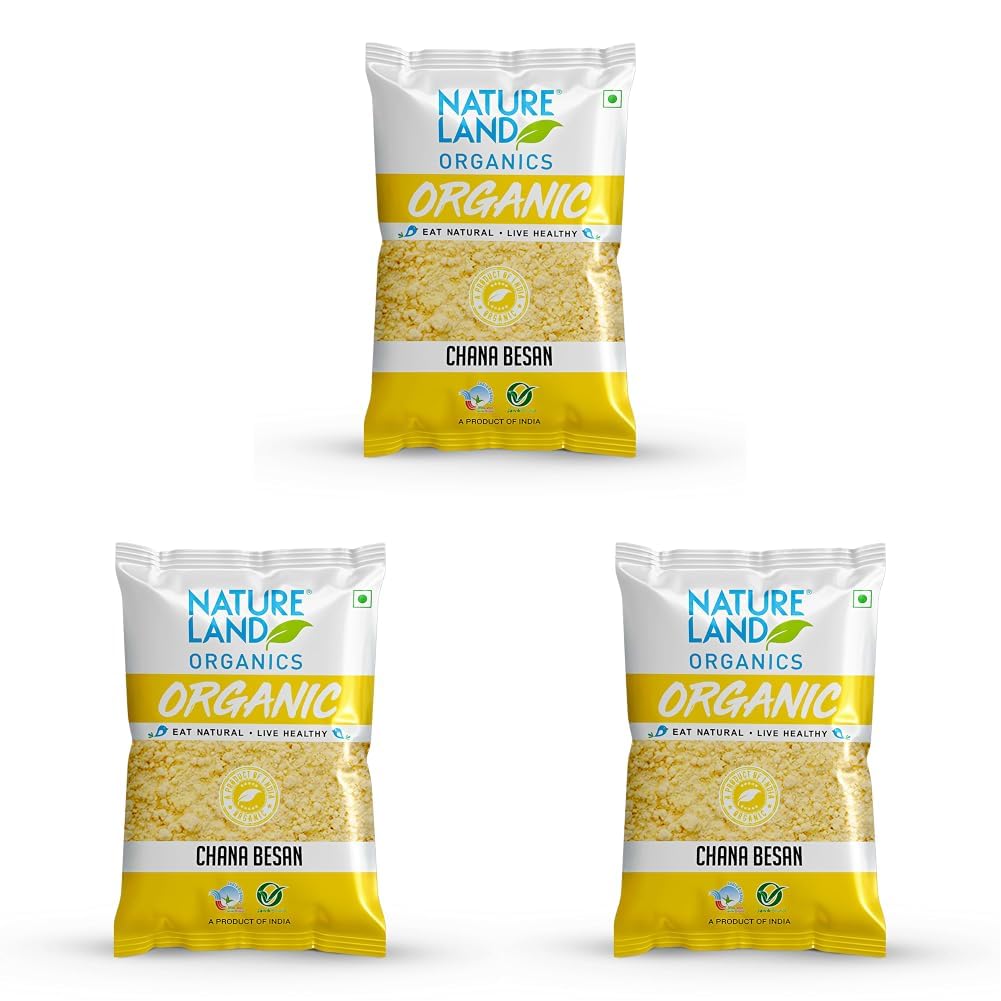 Natureland Organics Chana Besan 500 Gm (Pack of 3)