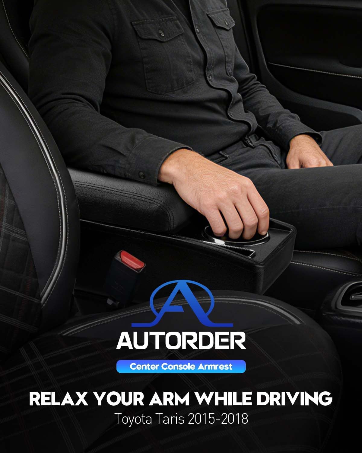 Autorder Car Armrest Box for Mitsubishi Mirage 2014-2024 Accessories Double-Layer Storage Space with Cup Holder&Phone Holder Center Console Storage Box