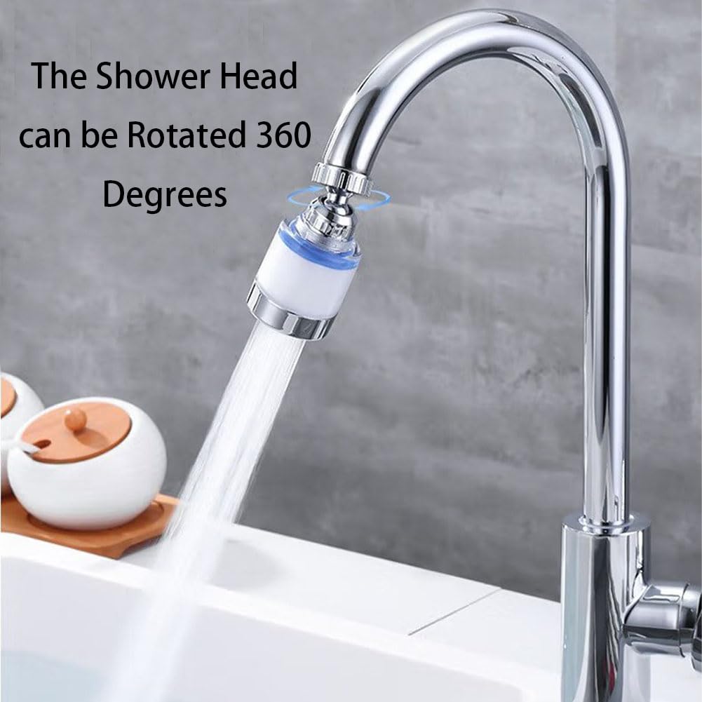 Filtro Rotante 360° Rubinetto Casa Adattatore Universale Filtro Anticalcare Rubinetto 360° - 8 Ricambi Cotone PP Filtro Acqua Per Cucina E Bagno