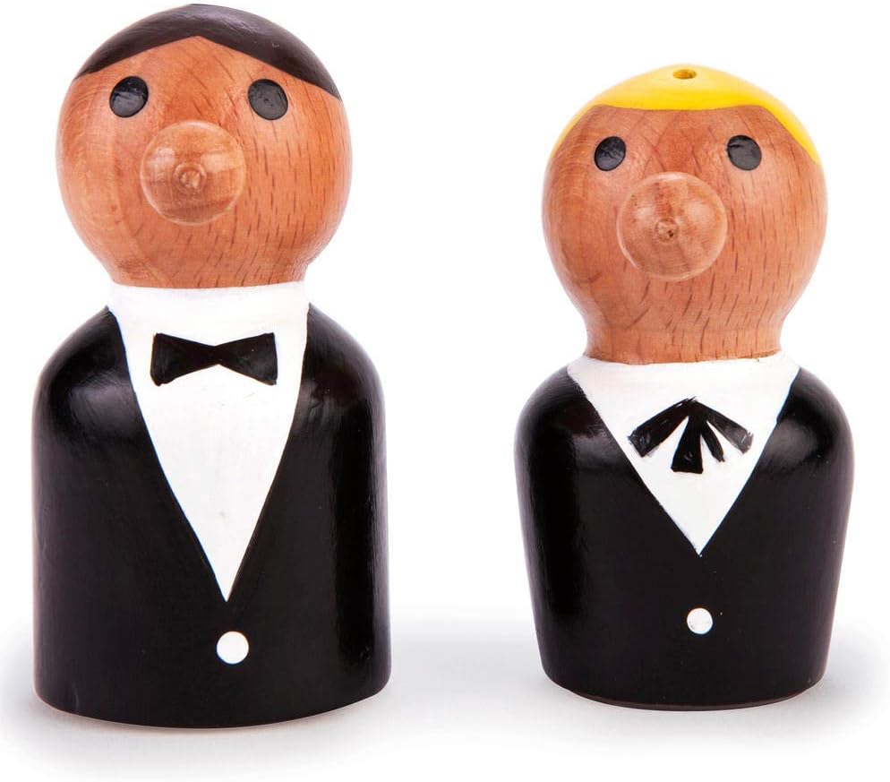 Kikkerland At Your Service Salt & Pepper Shaker (Set of 2), Multicolored