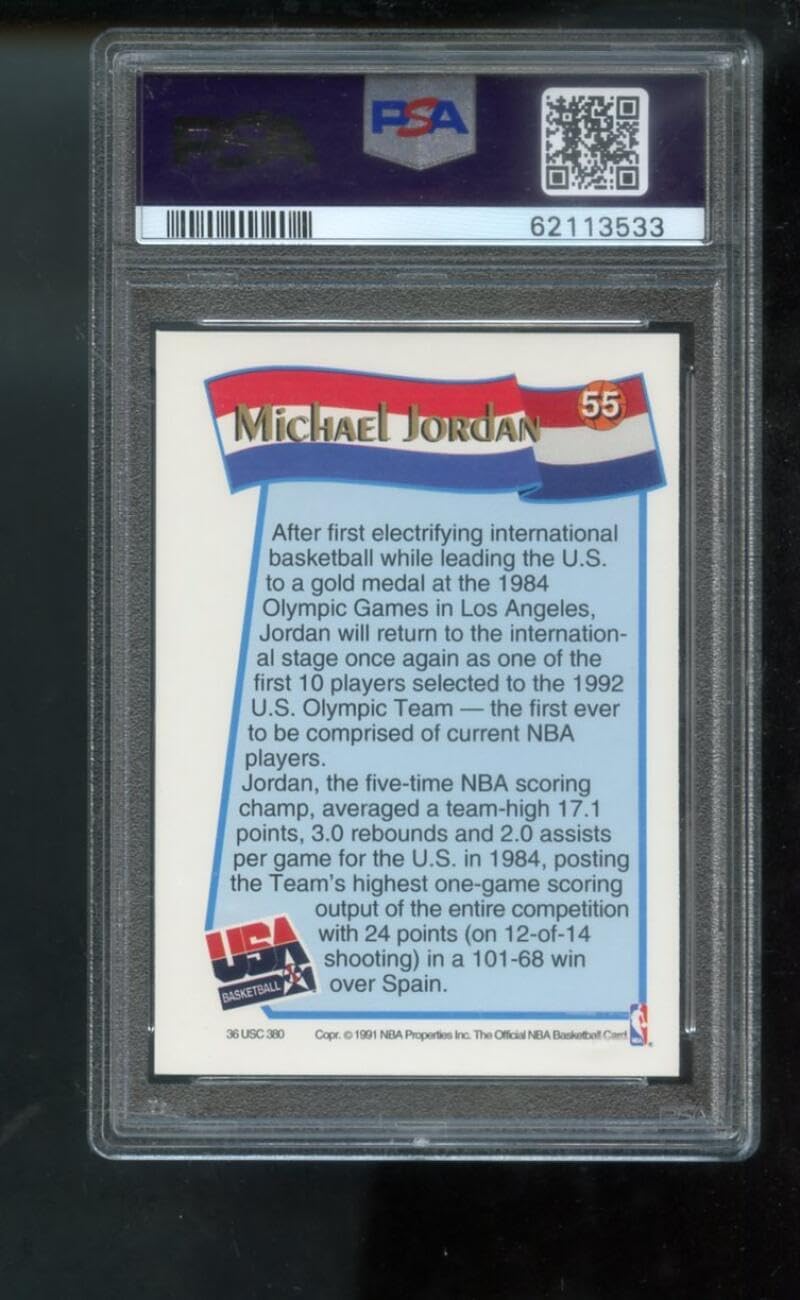 1991-92 Hoops McDonald's #55 Michael Jordan PSA 8 Graded Basketball Card 91-92 1991-1992 NBA Chicago Bulls McDonalds