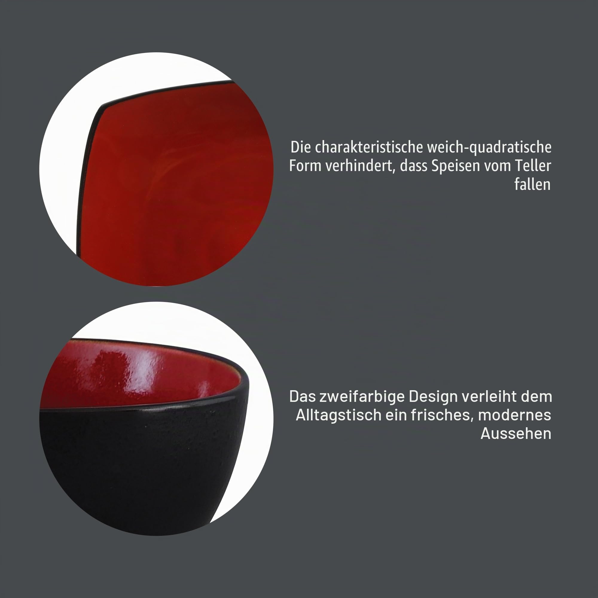 Gibson Soho Lounge 61220.16RM Soho Lounge Reactive Glaze Steingut Essgeschirr-Set, Steinzeug, Red