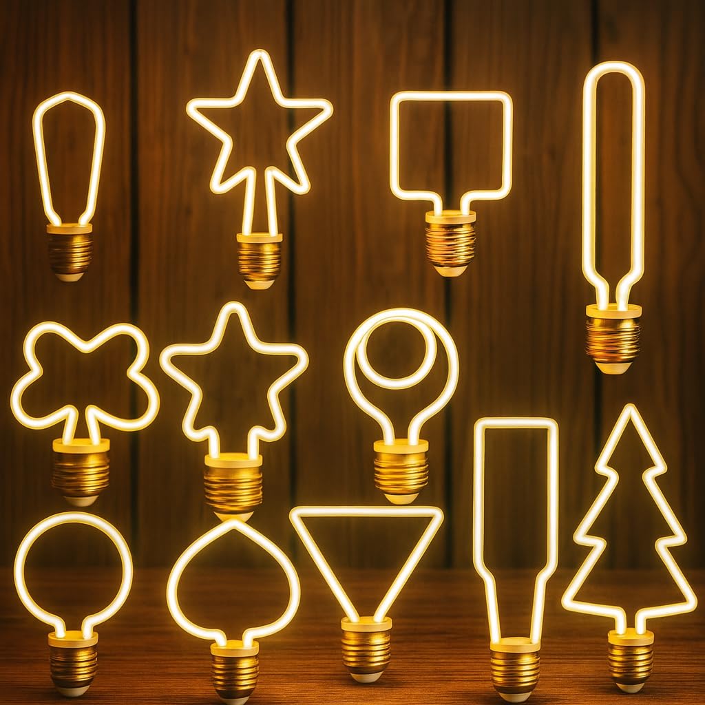 DC VOLTAGE Christmas Decorative LED Bulb Set Warm White 2700K E27 Creative Shape Bulbs for Xmas Home Decor Holiday Lighting Festive Parties Winter & Seasonal Decorations 2Pack (24 Pieces) — image 1