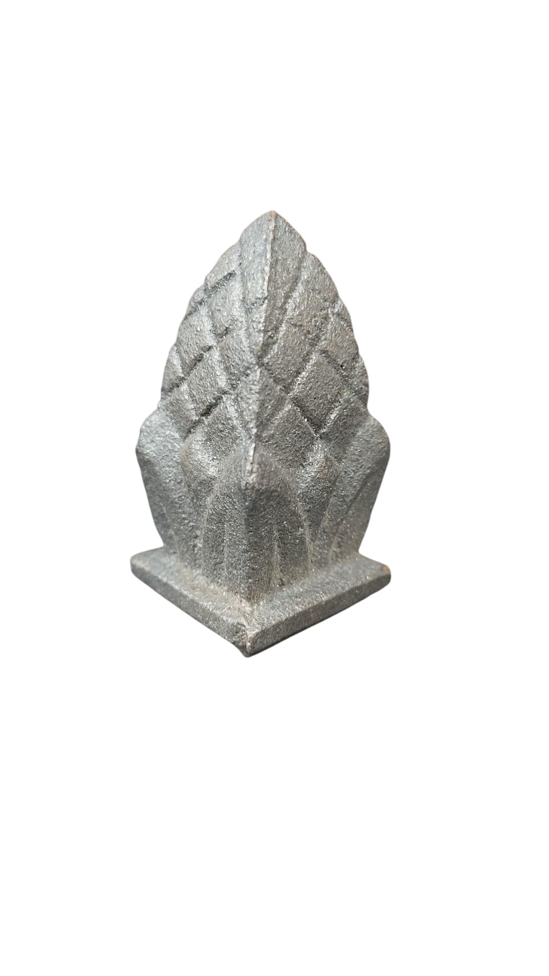 Cast Iron Fence Finials, Multiple Decorative Styles &amp; Sizes, 1/2" to 1" Inch Square and Round Spears, Fleur de Lis Design (1/2" Pineapple SQ, 5)