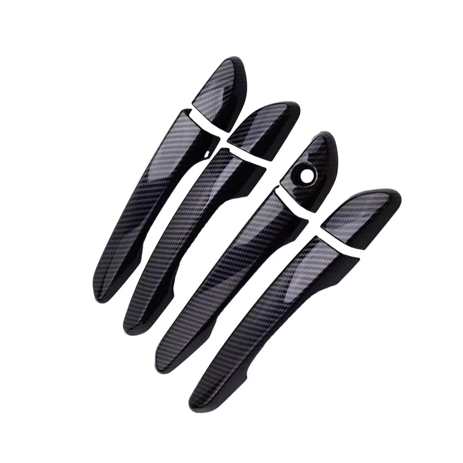 Bwjqqj One Color Car Outer Door Handle For Hyundai For Tucson 2015 2016 2017 2018 2019 2020 Car Carbon Fiber Style Exterior Door Handle Moulding Cover Trim Decor Abs Auto(Normal Carbon)