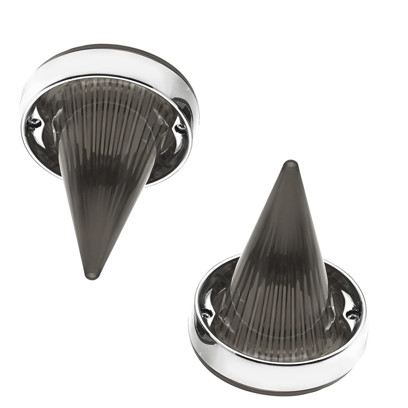 2Pc Bullet Turn Signal Light Len Cover, Fit for Harley Touring Road Glide Road King Electra Glide Tour Glide Heritage with 3?1/4in Flat Turn Turn Lens Cover (Chrome Smoke)