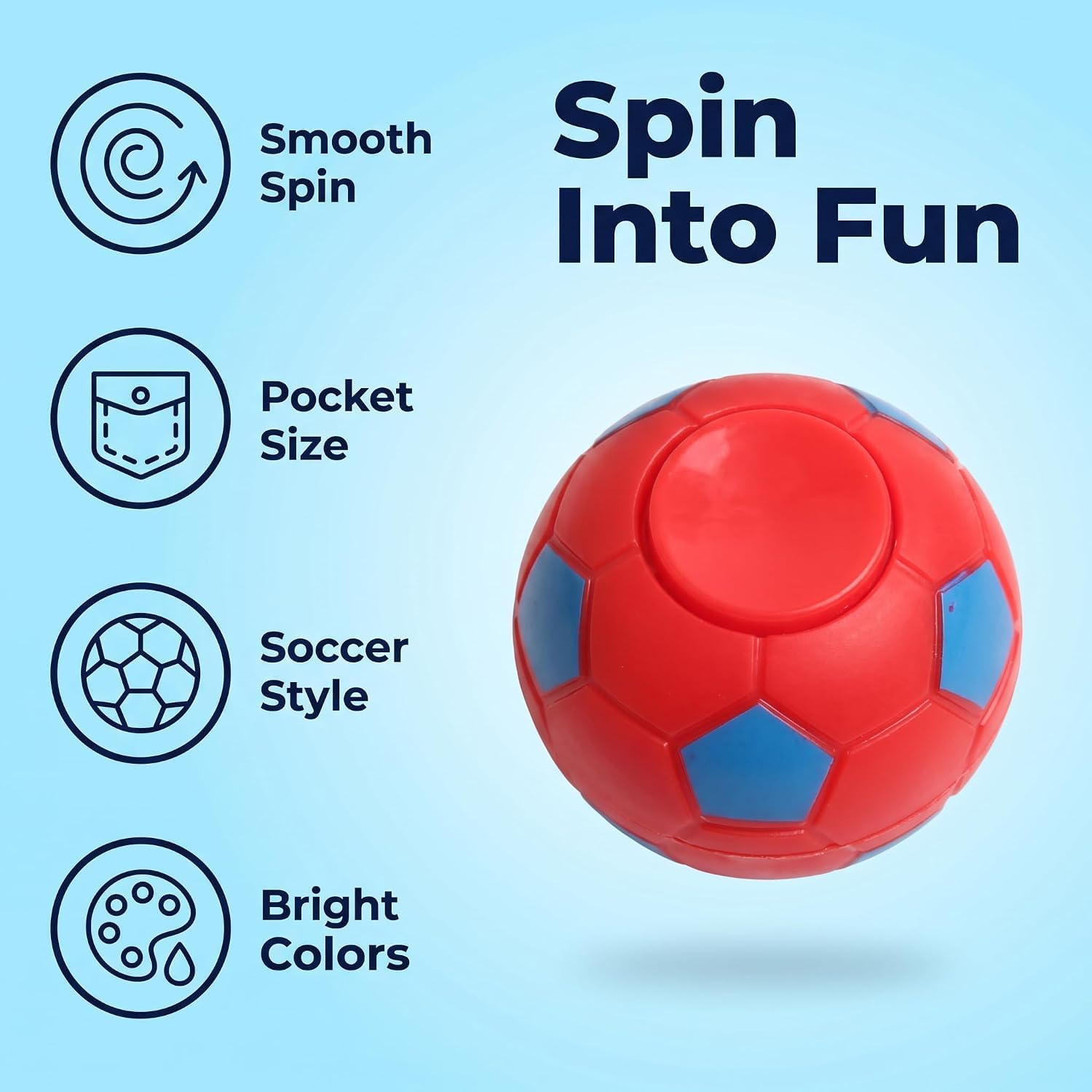 6Pc Random Color Soccer Ball Fidget Spinners -Hand Fidget Spinner Soccer Balls,Stress Relief Football Tools 3.5/5.5cm Rotatable Fidget Soccer Balls,Relief Vent Props,Novelty and Gag Prop image 3