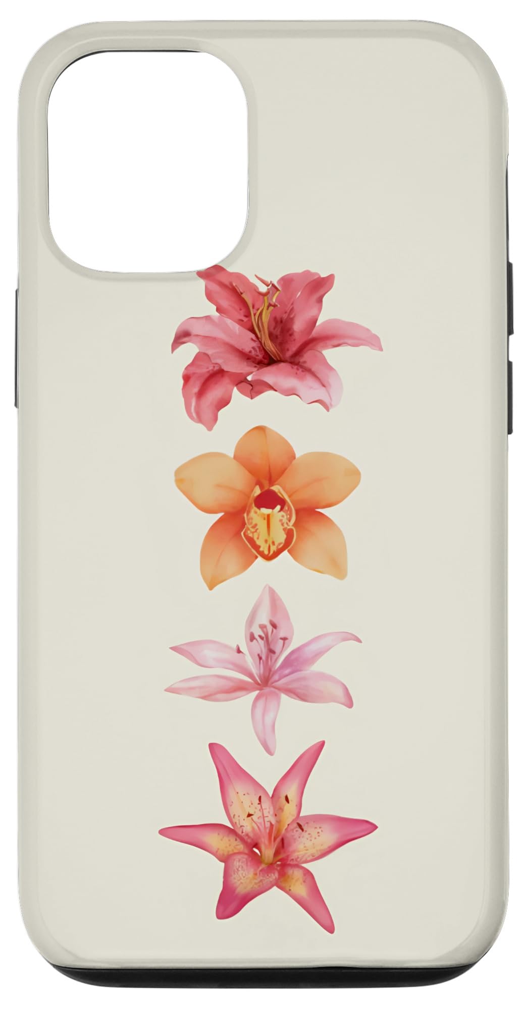 Coquette Floral Minimalist Summer Orchids Lilies Case for iPhone 12/12 Pro