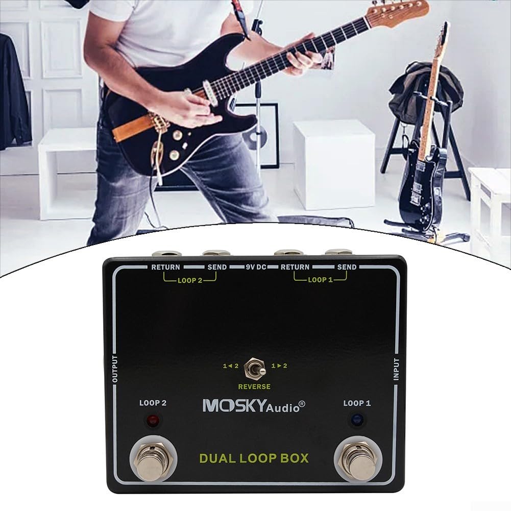 Zilimontt Guitarra Looper, Pedal de efectos de bucle de guitarra,Pedal de afinador Looper, Máquina de bucle de guitarra,Pedal de bucle de guitarra eléctrica para guitarras y bajo teclado