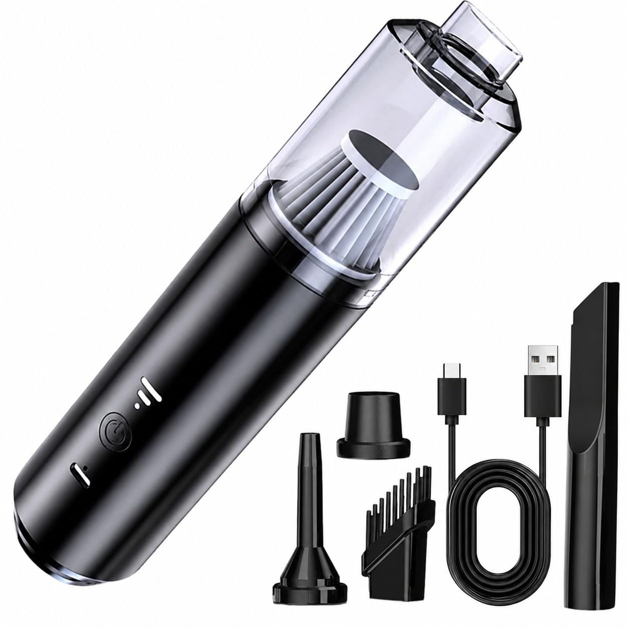 Handheld Vacuum Cleaner Cordless,Mini Cordless Handheld Vacuum with 12000Pa Suction,Rechargeable Portable Lightweight Hand Held, Multiple Brush Heads for Small Work Areas,Vehicles,Desks,Keyboard