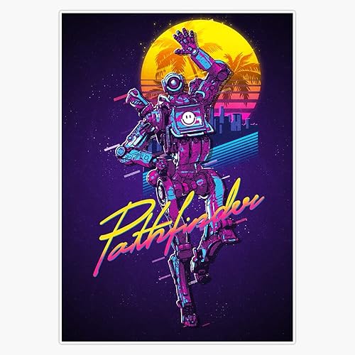 Apex Legends Pathfinder 80S Retro Vaporwave Poster Bumper Sticker Window Vinilo Calcomanía 5"