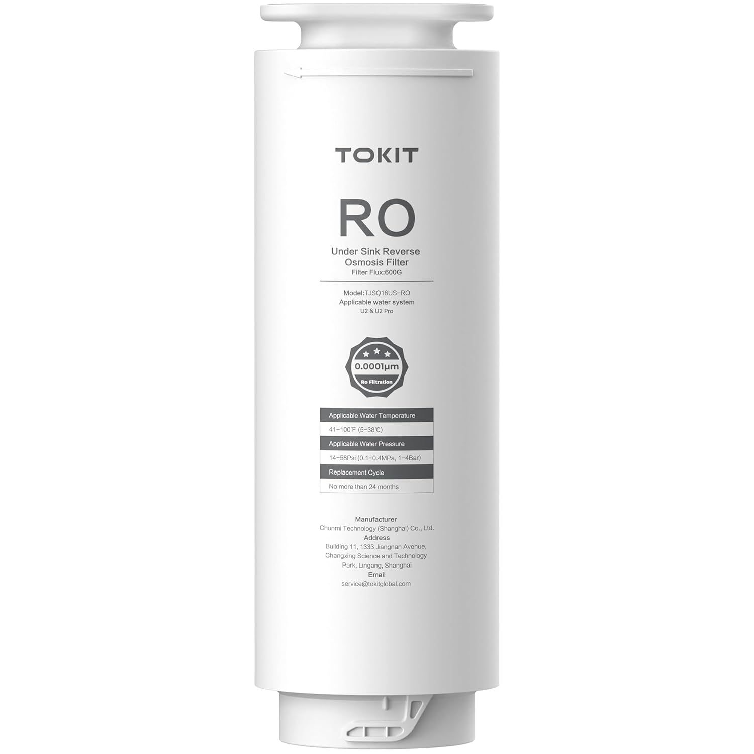 TOKIT RO Replacement Filter for U2&U2 Pro, NSF/ANSI 58 Certified, Reduce TDS, Replacement for U2&U2 Pro SE Reverse Osmosis System Water Filter, 12-Month Lifetime