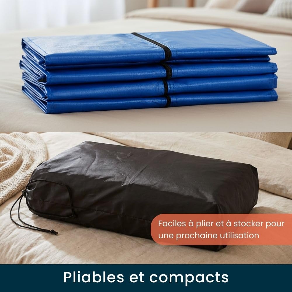Lot de 4 Sacs Demenagement Grand Format Solides, Portage 2-en-1 avec Poignées, Sac Demenagement Réutilisable et Polyvalent pour Rangement Garage, Cave et Grenier