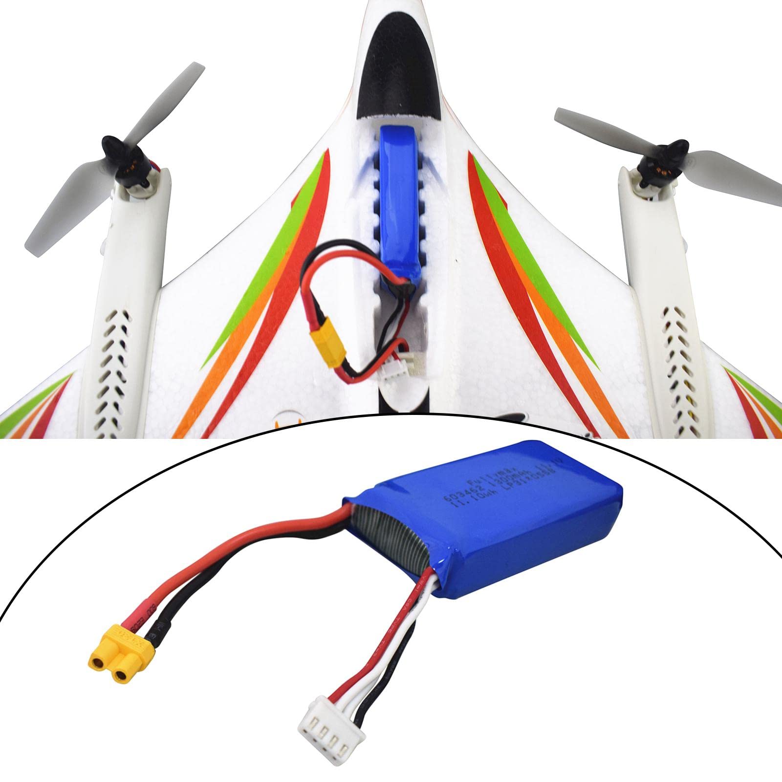 XK X450 RC Glider Części zamienne 11,1 V 1300 mAh polimerowa bateria litowa do rozszerzonego latającego pilota samolotu hobbystów