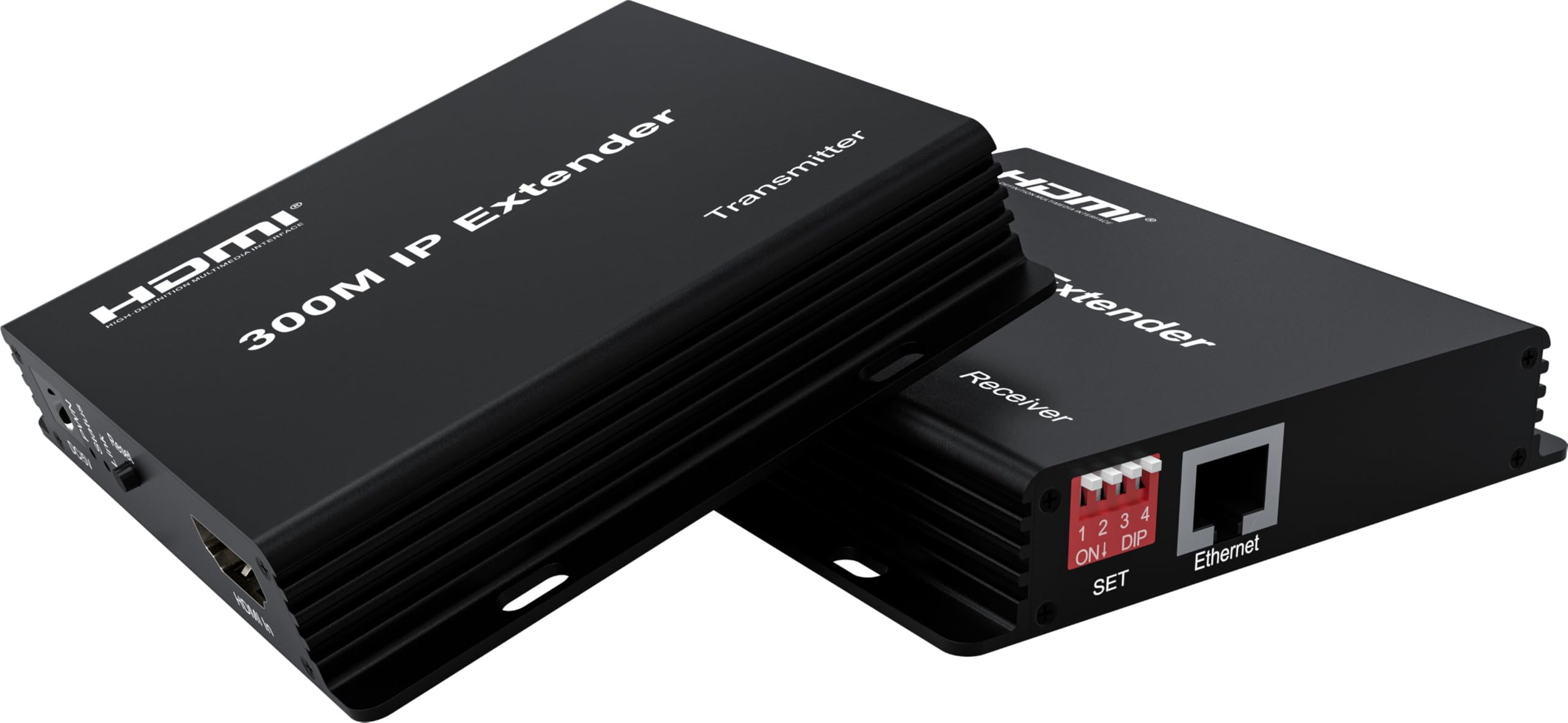 PremiumCord Przedłużacz HDMI do 300 m Przez Lan, Przez Ip, Full HD 1080p 60 Hz, HDMI 1.4, HDCP 1.4, HDR, Deep Color, 4:4:4, Obudowa Metalowa, Kolor Czarny