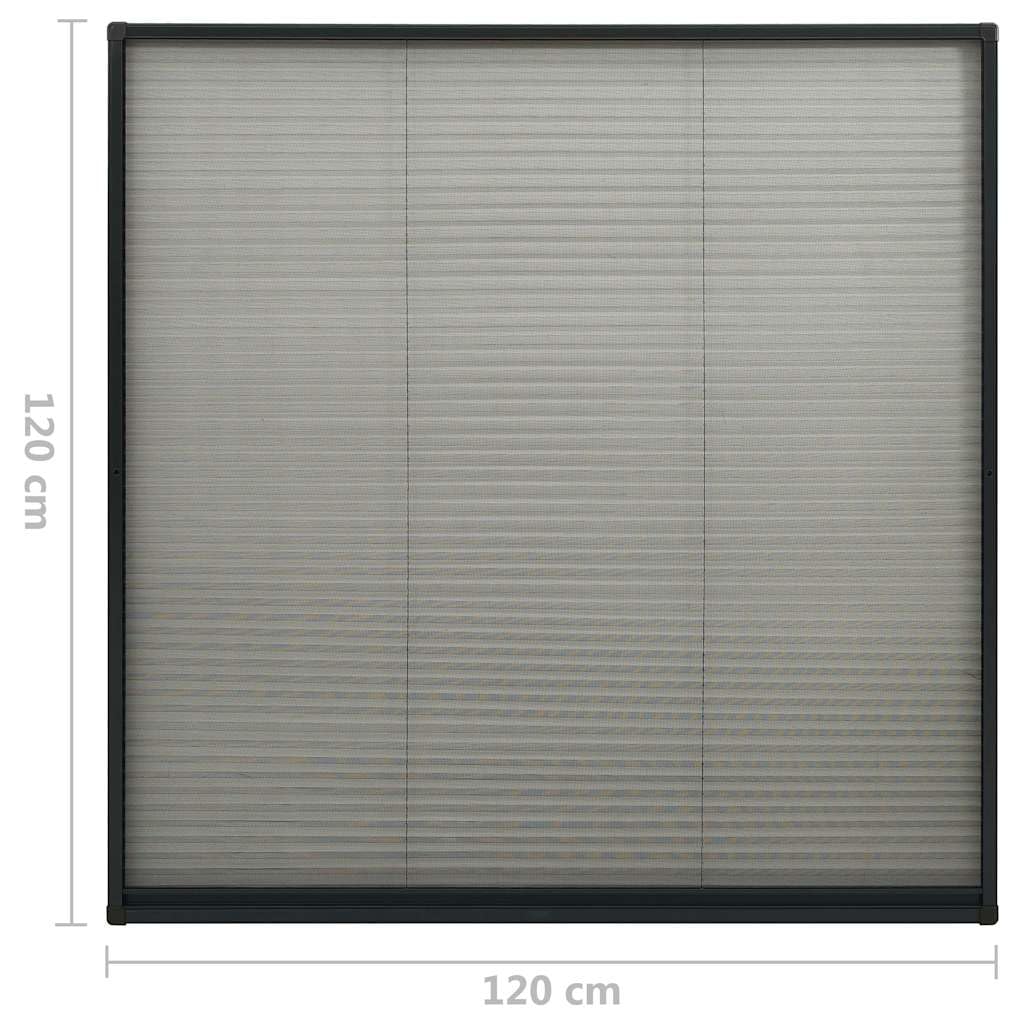 Plissee Insektenschutz Fenster Anthrazit 120x120 cm