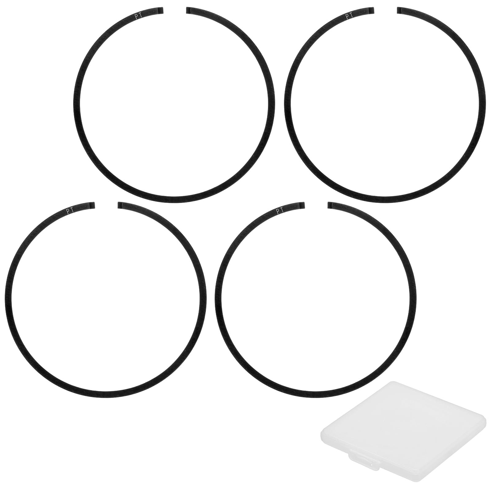 M METERXITY 4-Pack Engine Piston Rings Kit, 50mm x 1.5mm Thick Ductile Iron Piston Ring Set Standard Replacement for Small Engines/Motors/Machinery [Black]