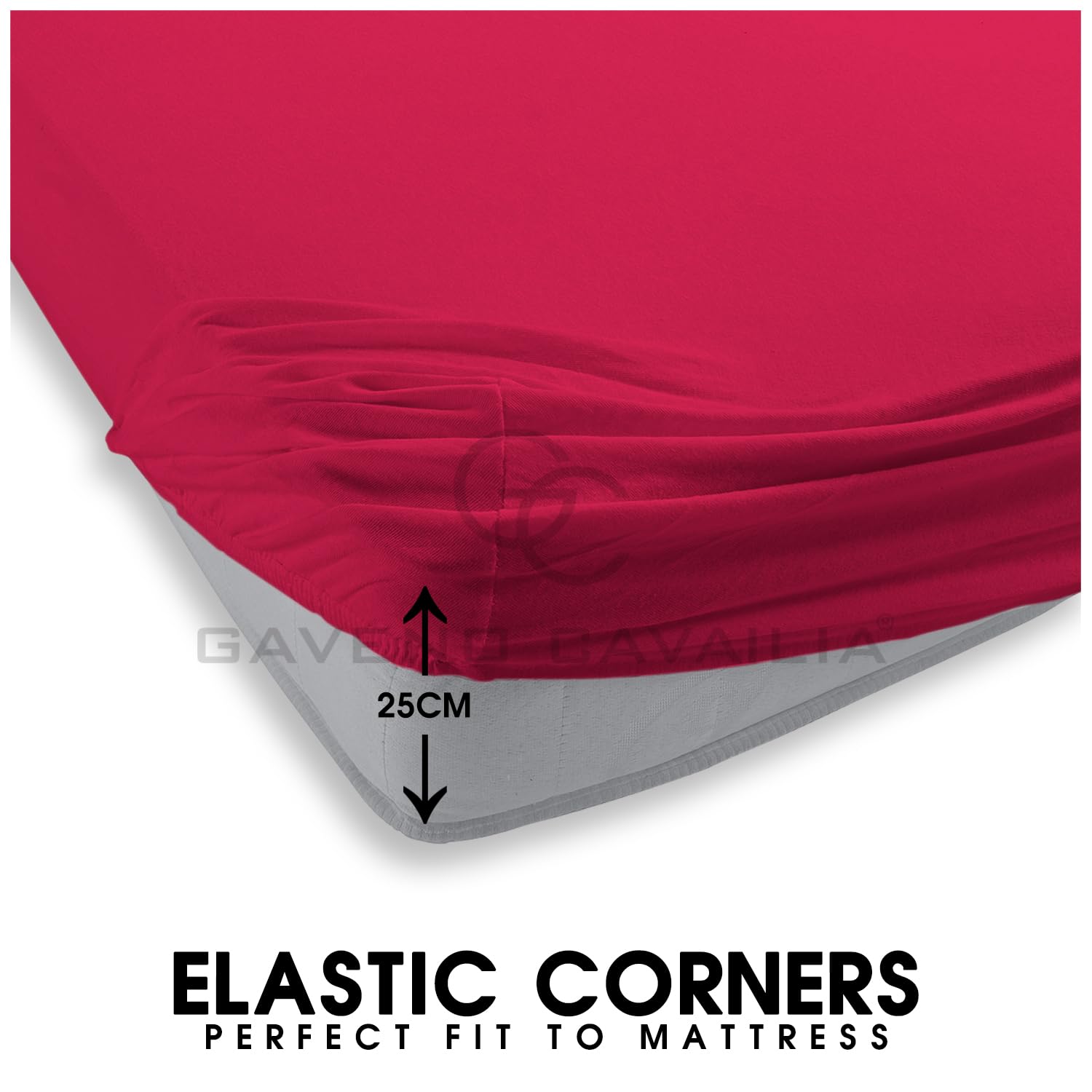 Plain Small Double Fitted Sheet,Solid Red Anti Allergy Bedding Bed Sheets, Washable Polycotton 4ft Fitted Sheets - Image 2