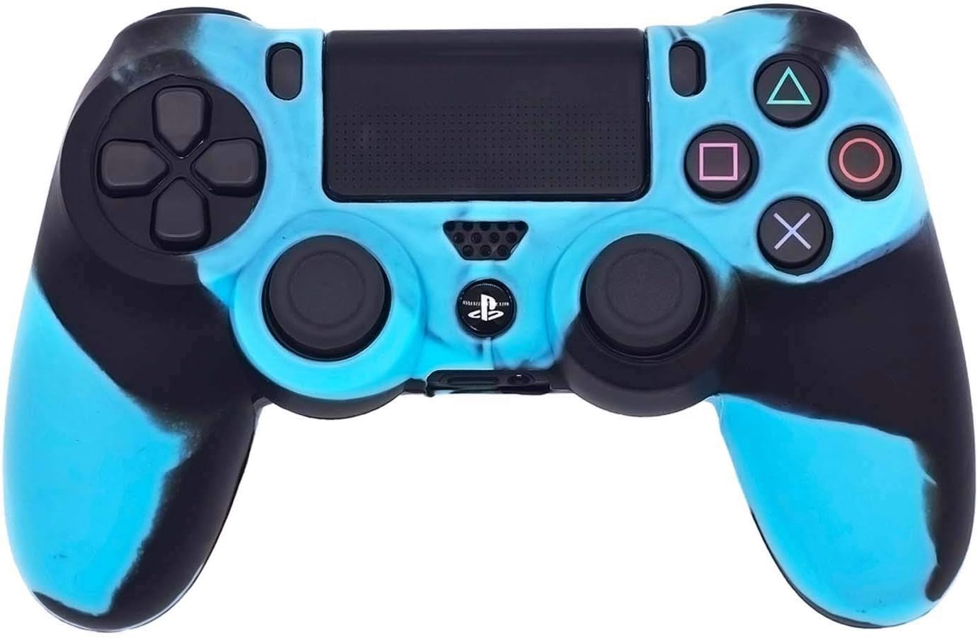 BRHE 3 Pack Silicone Cover Skins for PS4 Controller, Protector Case Accessories Set for PS 4/PS4 Slim/PS4 Pro Wireless/Wired Gamepad Joystick with 8 Thumb Grips Caps