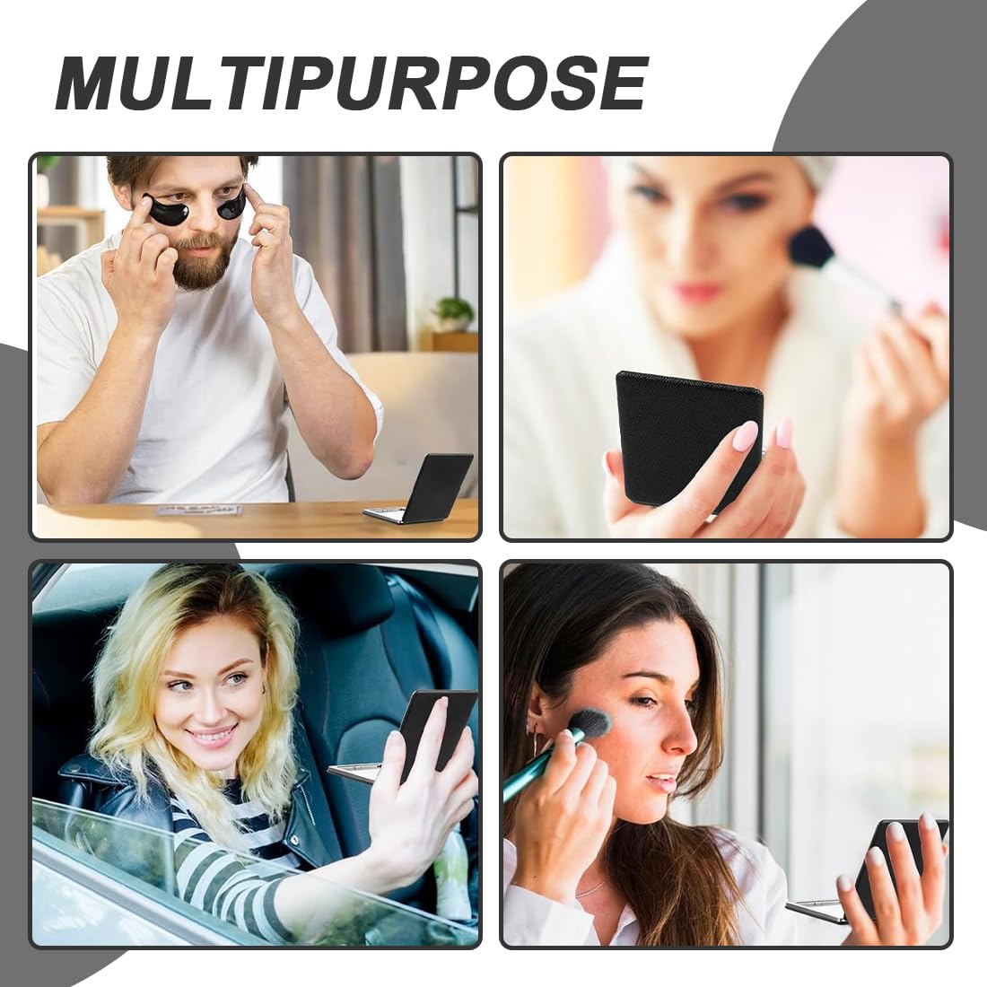 2pcs Specchio da Viaggio Portatile con Ingrandimento, Specchio da Viaggio a due Lati Trucco, per il trucco Specchio per il trucco professionale bifacciale,piccolo specchio tascabile