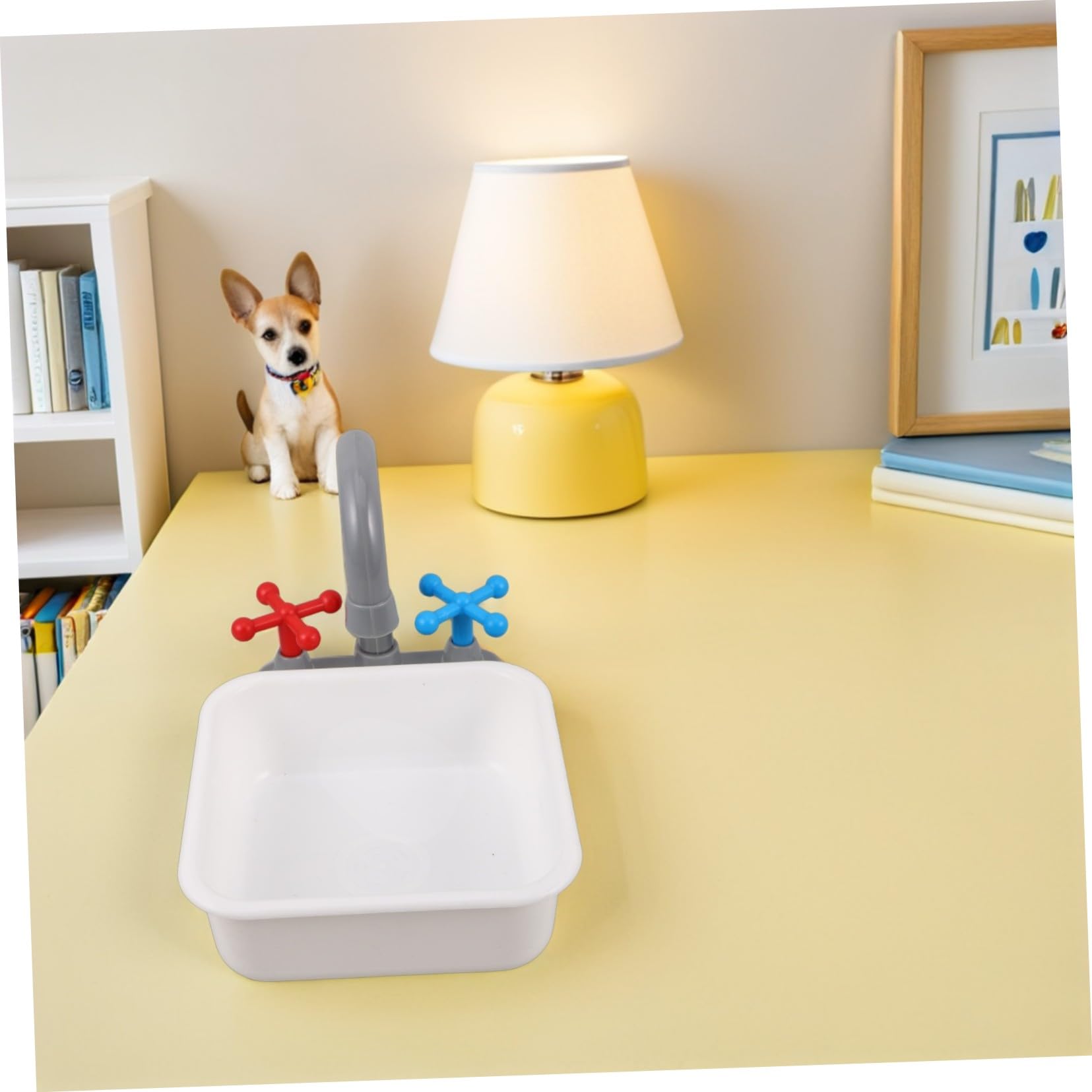 3 Accessori Gioco Cucina in Plastica Resistente con Piano Cottura Induzione Elettronico Lavello Quadrato e Rubinetto con e Suoni Realistici Giocattolo Portatile per Bambine