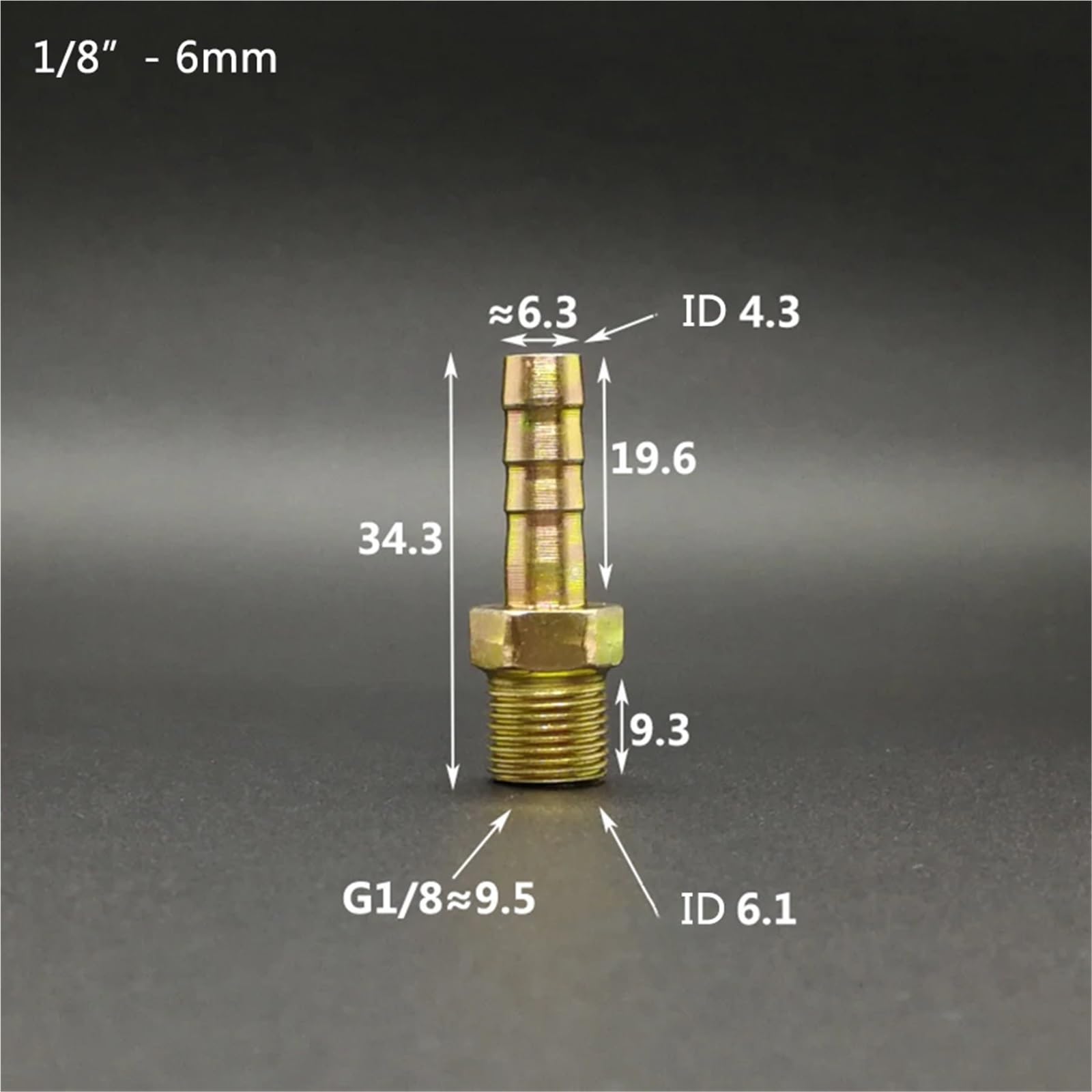 20 stücke Eisen Rohr Fitting 6 8 10mm - 32mm Farbe Beschichtung Schlauch Barb Schwanz 1/8 "1/4 3/8 1/2 3/4 1 BSPT Stecker Joint Koppler Adapter(13mm barb,1/2")