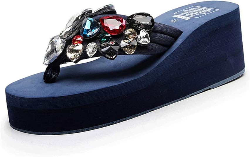 HTN - Sandali Da Apertura Delle Donne Estive Bohémien Strass Elastico A - Foto 5