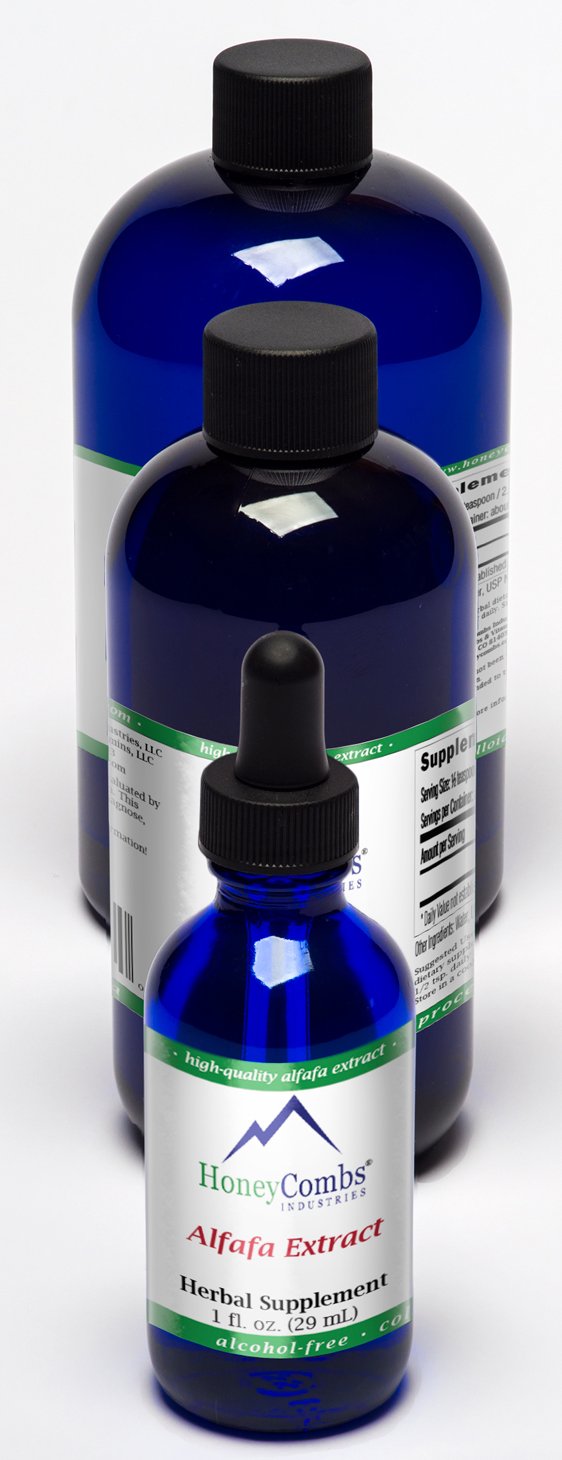 HoneyCombs Alfalfa Herb Liquid Alcohol Free Extract Supports Immune System, Blood, Digestion, Energy Levels - Helps with Detoxification and Maintaining Good Cholesterol Levels