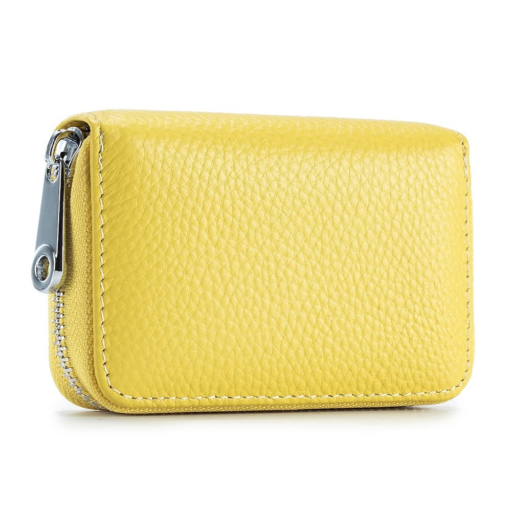 EASTNIGHTS RFID Credit Card Holder Genuine Leather Credit Card Wallet with Zipper | RFID, with Zipper