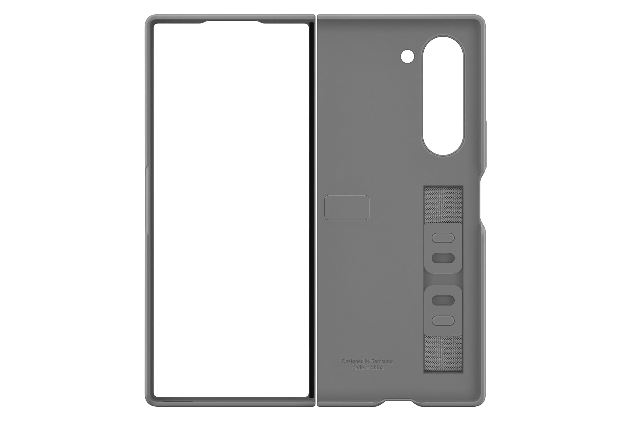 Samsung Silicone Case EF-MF956 für das Galaxy Z Fold6 | Smartphone Cover, Handy-Hülle inklusive Fingerhalter, Silikon, Schutz Case, stoßfest, dünn und griffig, Gray