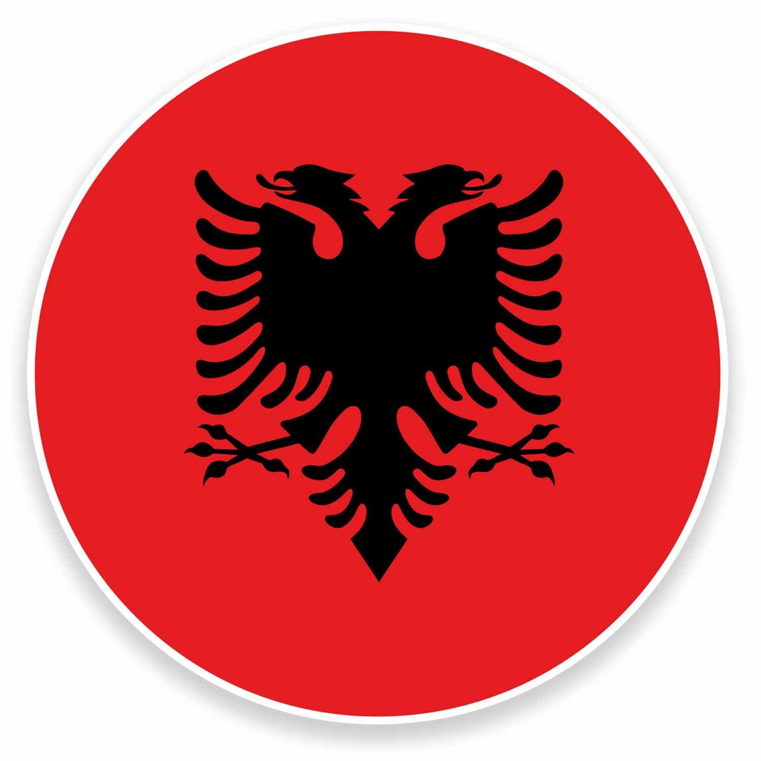 Destinationvinyl Multi 2 X 10Cm Albania Flag Vinyl Sticker Laptop Car Travel Luggage Tag Label #9505 (10Cm Wide X 10Cm High)