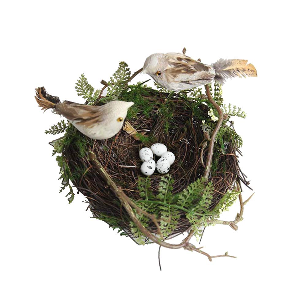 Garneck 1 Set Bird Nest Decor Simulative Creative Egg Ornament Fake Bird Nest Layout Prop for Home Bar Office