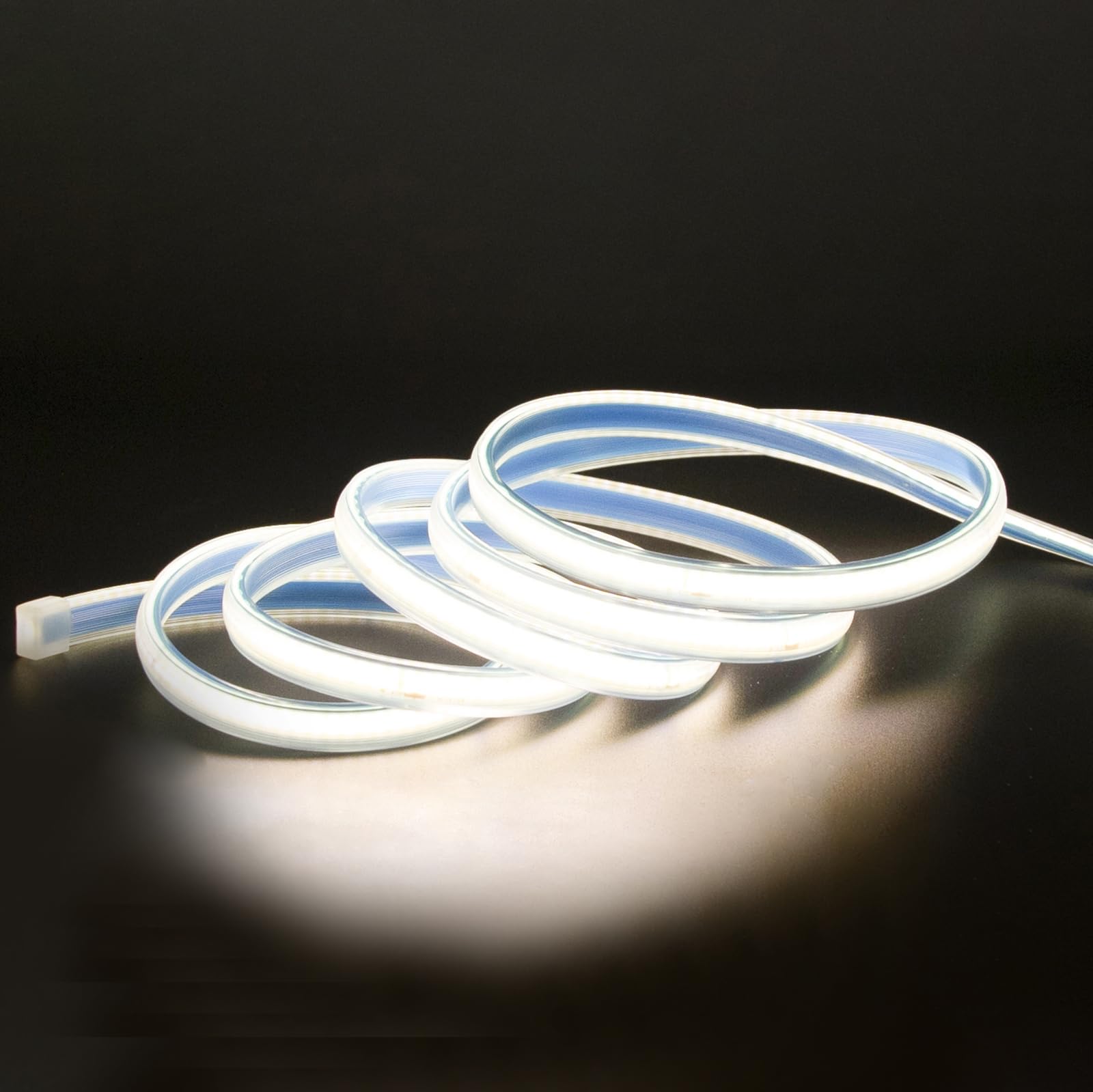 pcningled 230 Volts White LED Strip COB 3M IP67 Waterproof 3 Meters 10cm Cuttable Strips Lights with 1.8M ON/Off Switch and UK Plug (White, 3m) — image 1