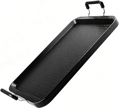 Non-Stick Aluminum Stove Top Flat Griddle, Warp-Resistant Double Burner Griddle Pan for Glass and Gas Stove, Great for Breakfast and Camping Indoor or Outdoor Size 17" x 10.5"