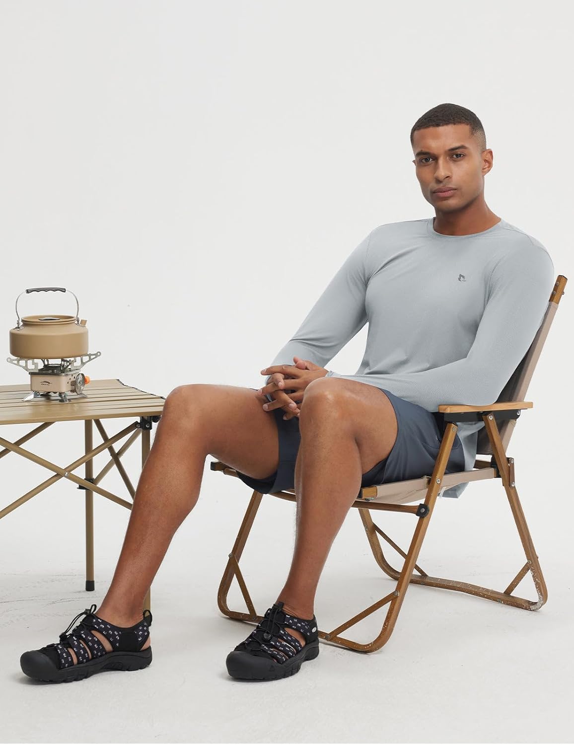 baleaf Men's Sun Hoodie Long Sleeve Fishing Shirts UPF 50+ Lightweight SPF UV Hiking Rash Guard with Detachable Hood Mask - Image 6