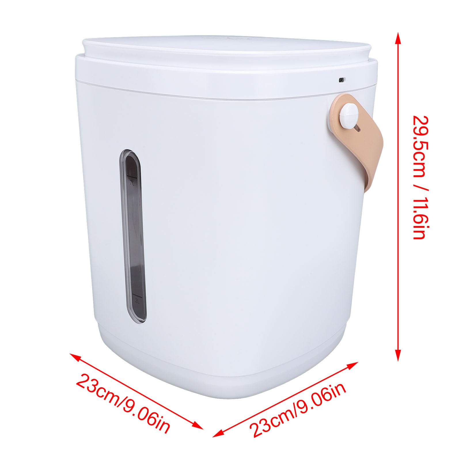 Contenitore per la Conservazione del Riso Sottovuoto, Grande, Portatile, da 8 Litri, per la Domestica, con Design Sigillato e Misurino (Grigio)